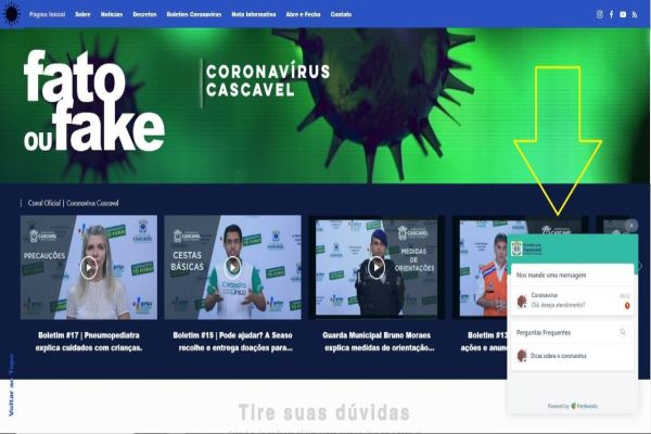 Secretaria de Saúde de Cascavel cria chat online para Covid-19