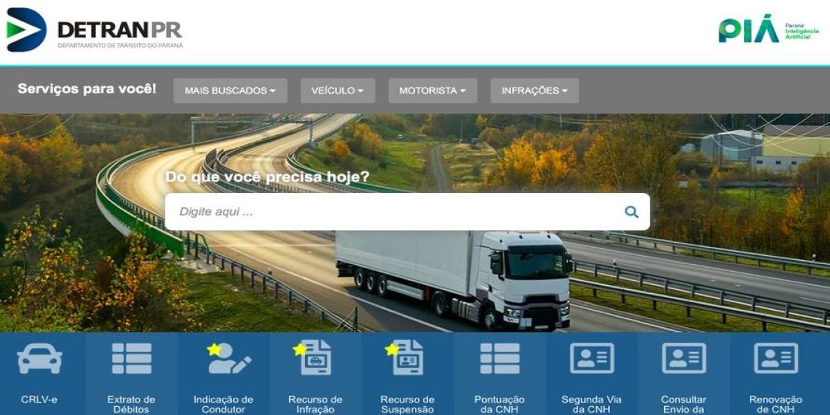 Detran Paraná coloca no ar novo portal de serviços