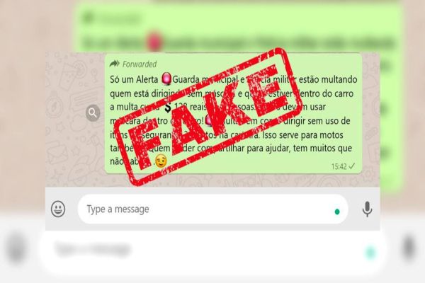 É Fake News a mensagem que rende multa de trânsito a falta de máscara