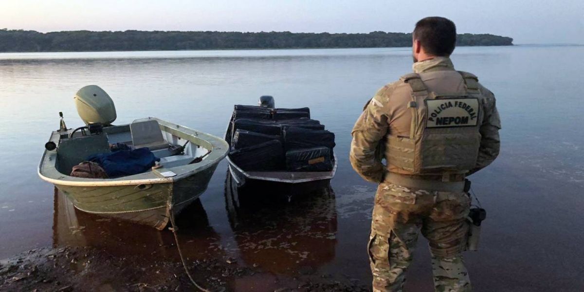 Ações de policiamento no Lago de Itaipu resulta em apreensão de cigarros