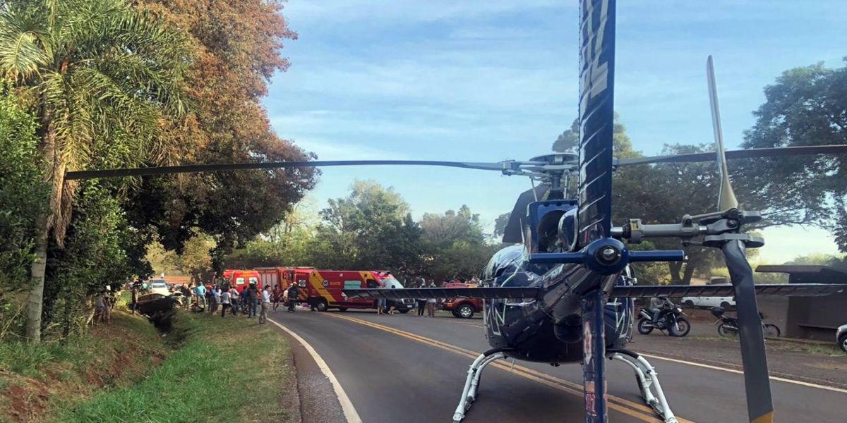Colisão frontal deixa 11 pessoas feridas na rodovia PR-180 em Cascavel