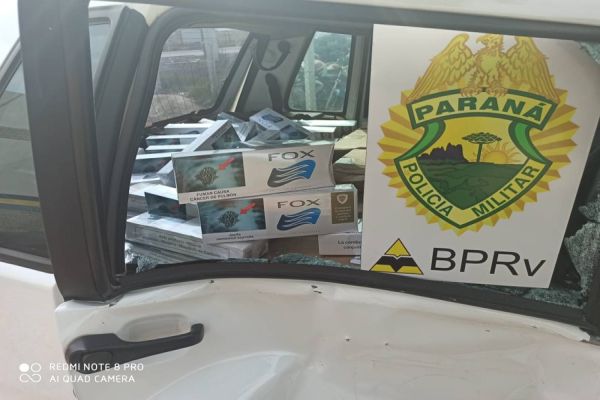 BPRv apreende cigarros contrabandeados do Paraguai em Entre Rios do Oeste