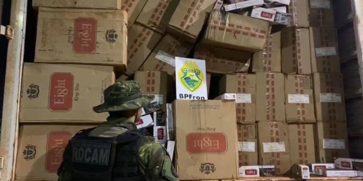 BPFron realiza apreensão de 500 caixas de cigarros de origem estrangeira