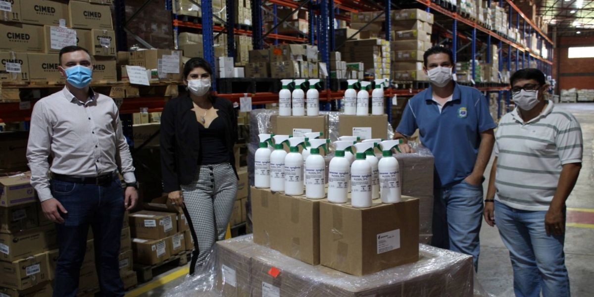 Mais de 3 mil frascos de álcool líquido 70% são doados à Secretaria de Saúde