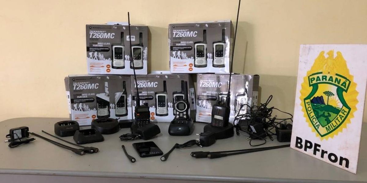 BPFRON apreende rádios comunicadores durante Operação Hórus em Guaíra