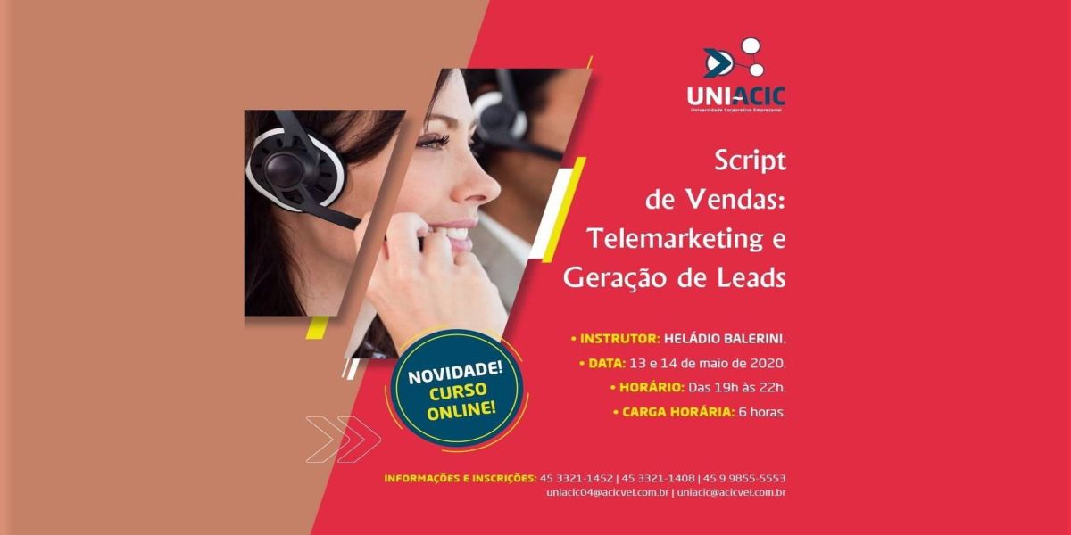 Uniacic oferece curso on-line sobre script de vendas