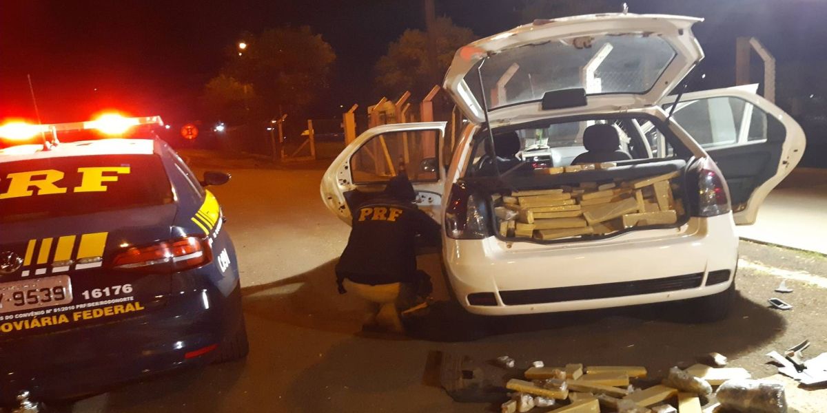 Após troca de tiros, PRF e PF apreendem 335 quilos de maconha na BR-376