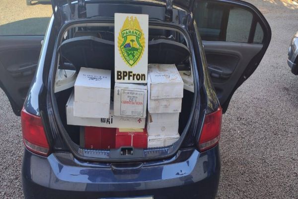 BPFRON apreende veículo carregado com bebidas durante Operação Hórus em Santo Antônio do Sudoeste