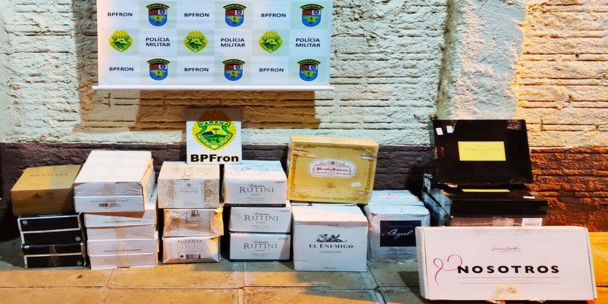 BPFRON apreende veículo carregado com bebidas durante Operação Hórus em Santo Antônio do Sudoeste-PR