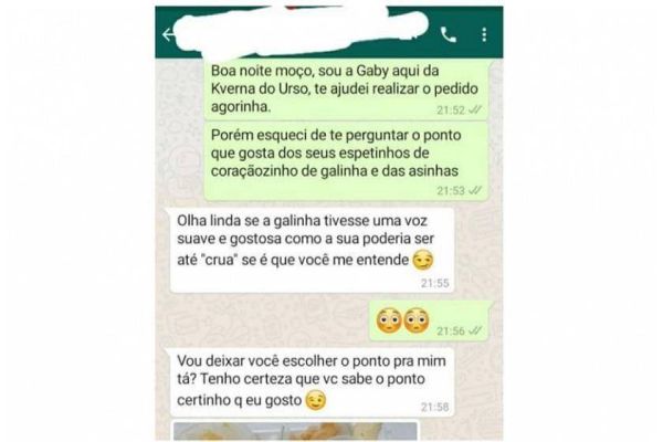 Lanchonete manda espetinho cru a cliente que assediou funcionária