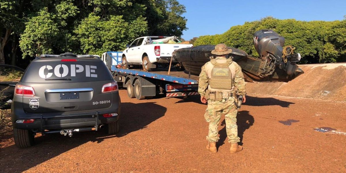 Operação Hórus apreendem grande quantidade de maconha, veículo e embarcação em Pato Bragado