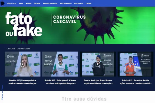Foto relacionada a notícia: Site "Fato ou Fake" do Município de Cascavel é alvo de questionamento no MP