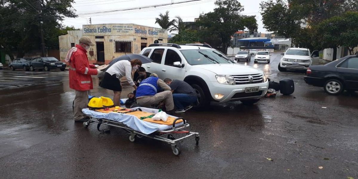 Motociclista sofre fratura em perna após colisão de trânsito na Região Central