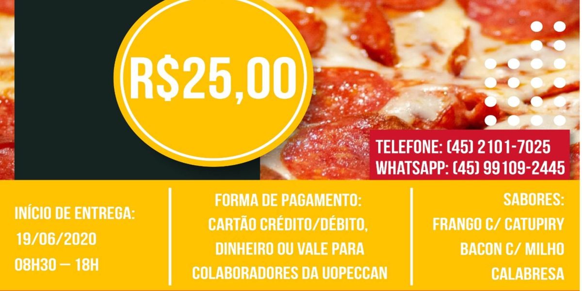 Pizza solidária Uopeccan: hospital faz ação social para arrecadar dinheiro