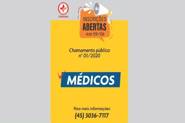 Consamu está com chamamento aberto para credencimento de Médicos