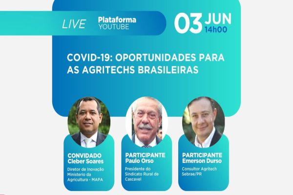 Agro Desenvolvimento: Live trará debate sobre agritechs em tempos de pandemia