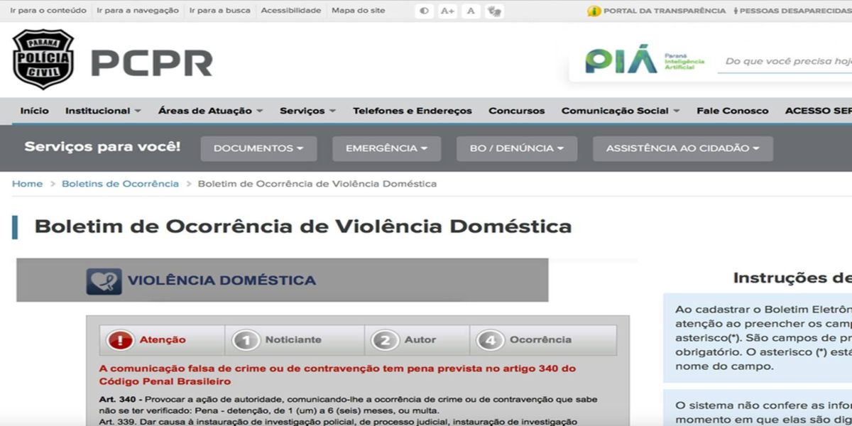 Polícia Civil oferta registro de violência doméstica pela internet