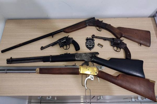 Policia Civil apreende 5 armas de fogo em Capitão Leónidas Marques