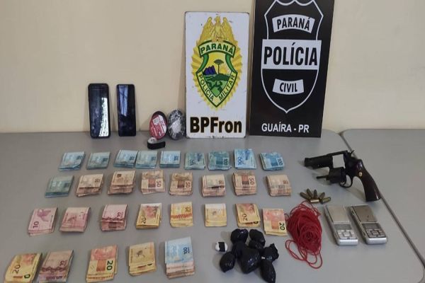 BPFRON e Polícia Civil apreendem drogas, arma e dinheiro durante Operação Hórus em Guaíra-PR