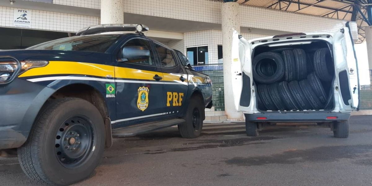PRF faz duas apreensões de pneus contrabandeados em uma mesma manhã