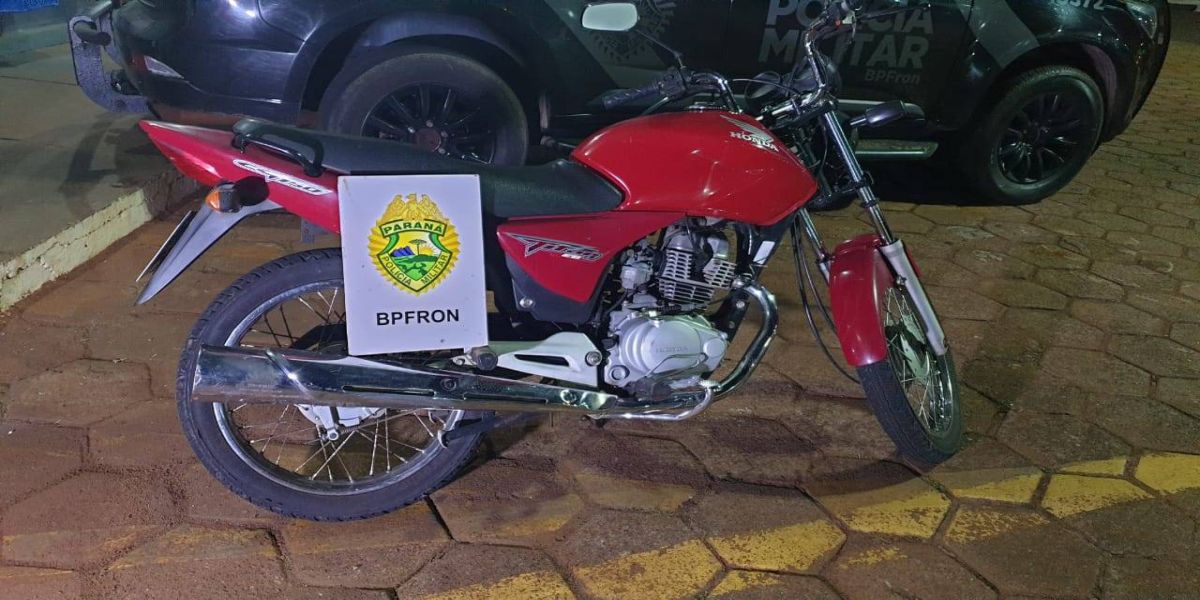 Operação Hórus: BPFron recupera motocicleta roubada em Cascavel