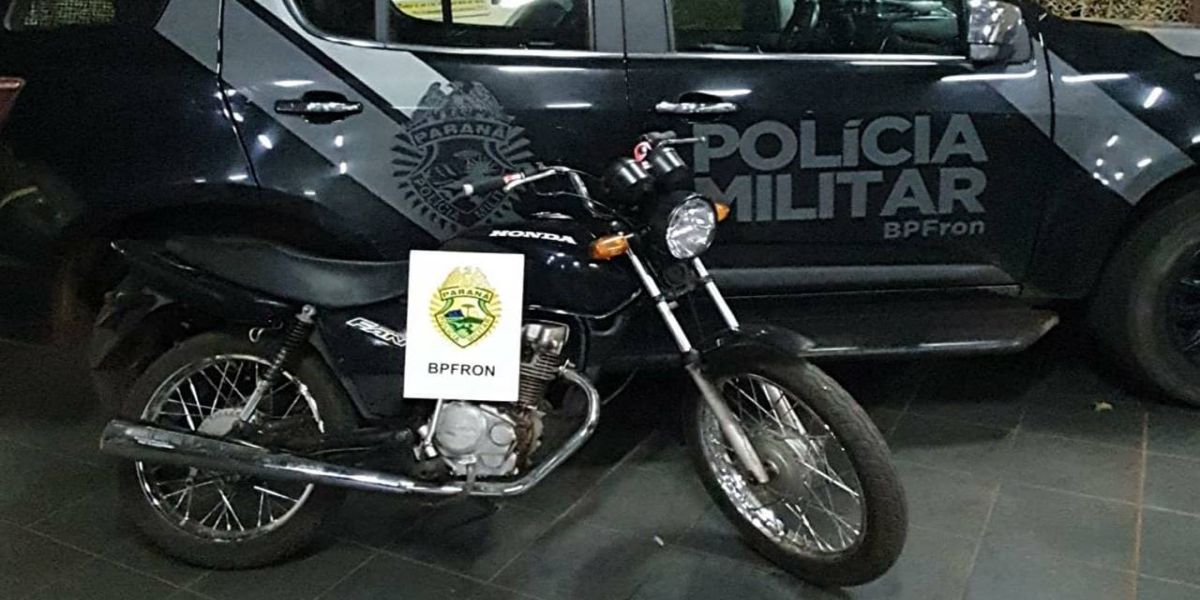 BPFron recupera motocicleta furtada em Cascavel, no município de Guaíra