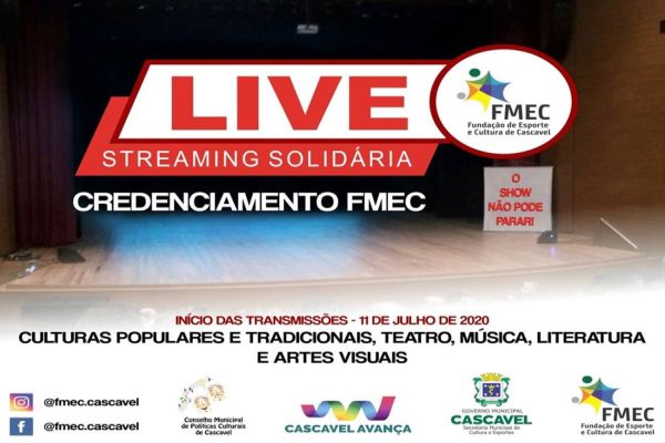 Vem aí a Live Streaming Solidária da Fundação de Cultura de Cascavel