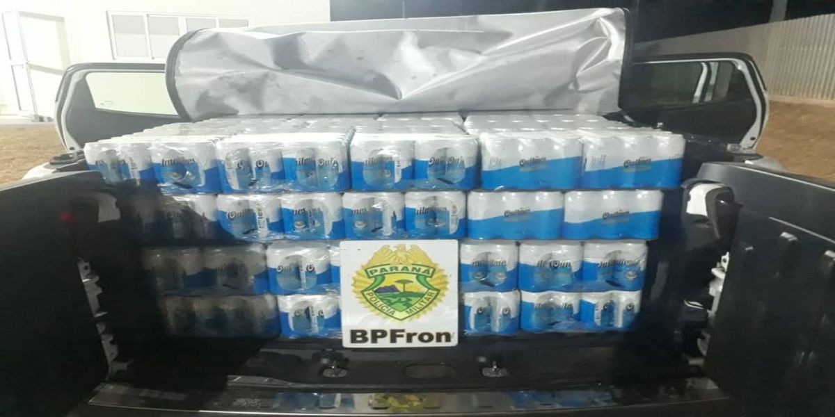 BPFRON apreende veículo carregado com cerveja Argentina  durante Operação Hórus em Barracão-PR