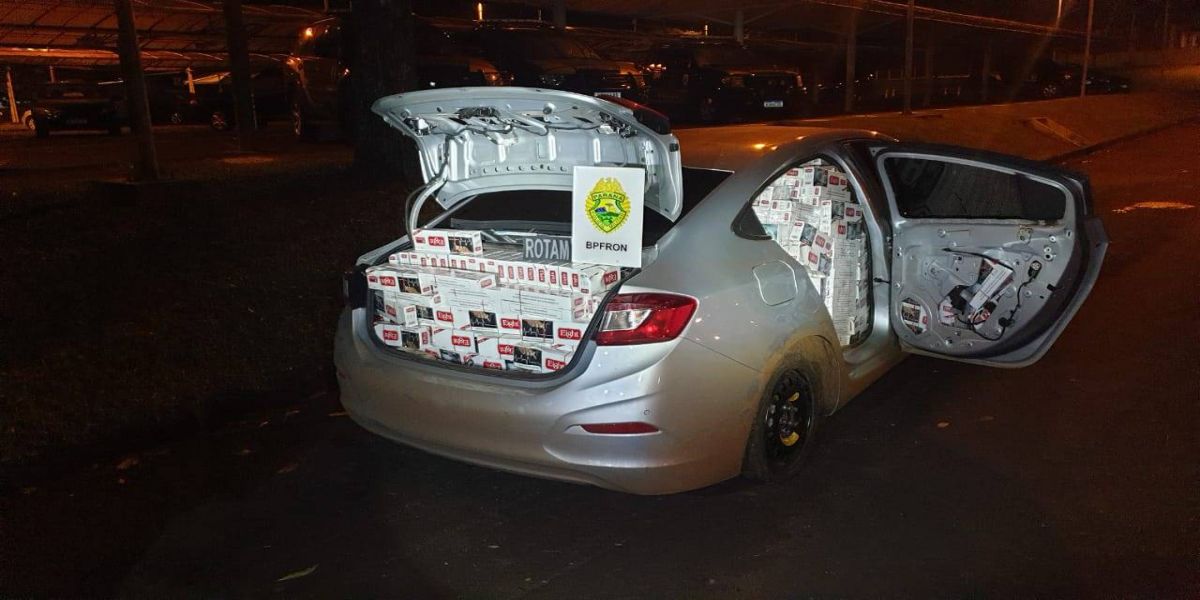 Operação Hórus/Metrópolis: BPFRON e apreende carro carregado com cigarros contrabandeados em Missal