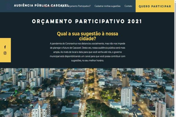 Cascavelenses podem participar das decisões sobre o orçamento de 2021