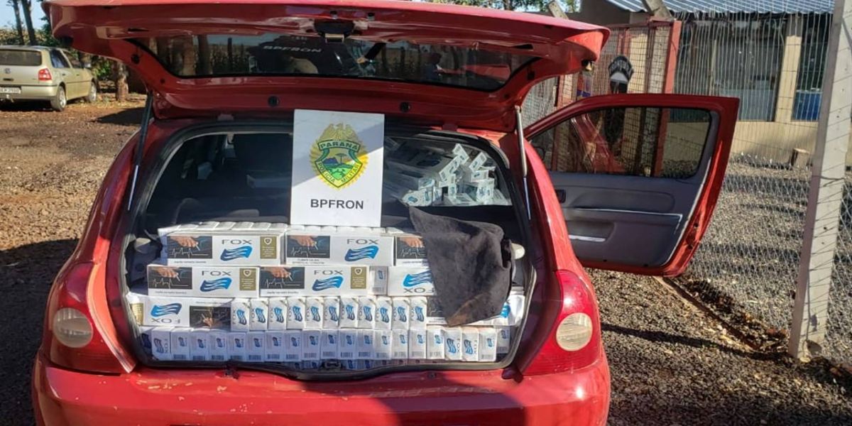 BPFRON apreende veículo carregado de cigarros na área rural de Marechal Cândido Rondon- PR