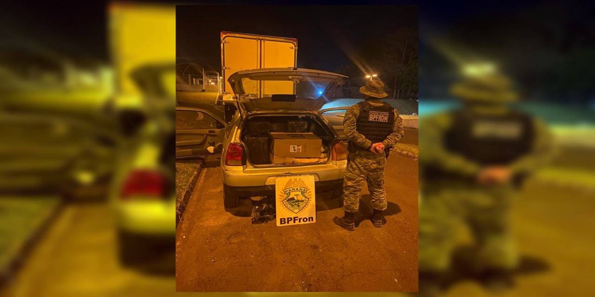 BPFRON apreende veículo carregado de cigarros em Foz do Iguaçu- PR