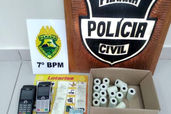 PCPR apreende materiais e dinheiro de jogo do azar em Cidade Gaúcha