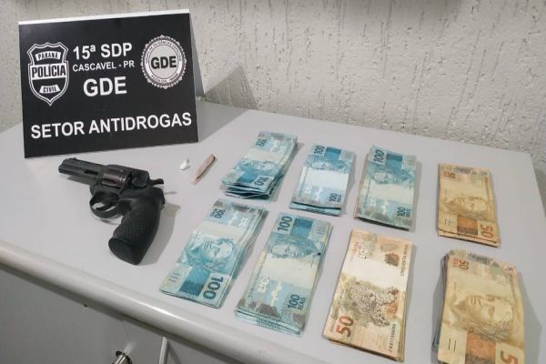 GDE apreende jovem com revólver calibre .38 e porções de cocaína em motel na BR-277