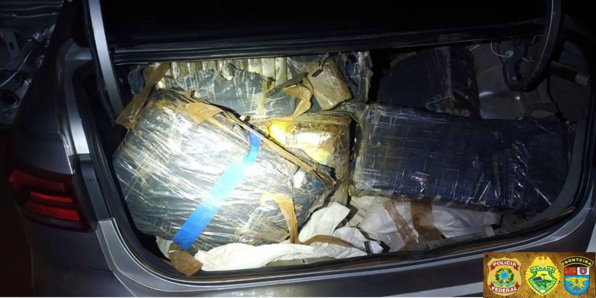 BPFRON e PF apreendem  veículo com 406kg de maconha na  Operação Hórus em Foz do Iguaçu-PR