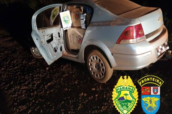 BPFron: veículo carregado com cigarros contrabandeados é apreendido na cidade de Guaíra