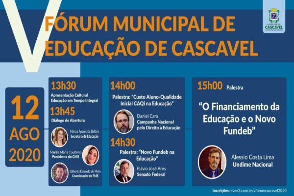V Fórum Municipal de Educação terá transmissão ao vivo