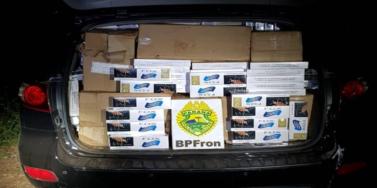 BPFRON apreende veículo carregado com cigarros em São José das Palmeiras/PR