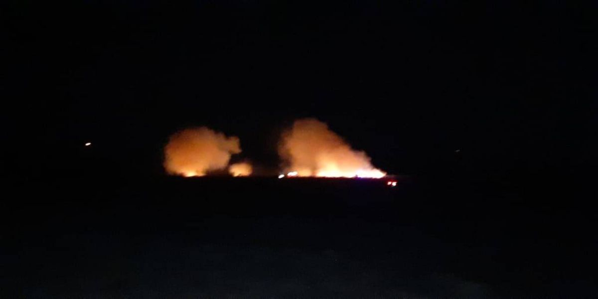 Incêndio ambiental de grandes proporções é registrado na PR 180 em Cascavel