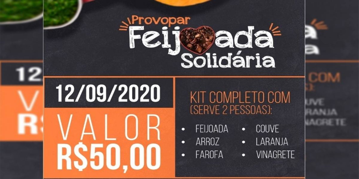 Feijoada Solidária do Provopar ainda está recebendo encomendas