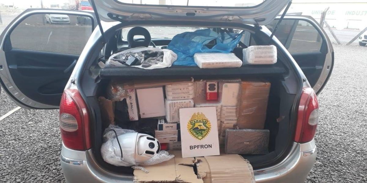 BPFRON apreende veículo com eletrônicos na cidade de Marechal Cândido Rondon