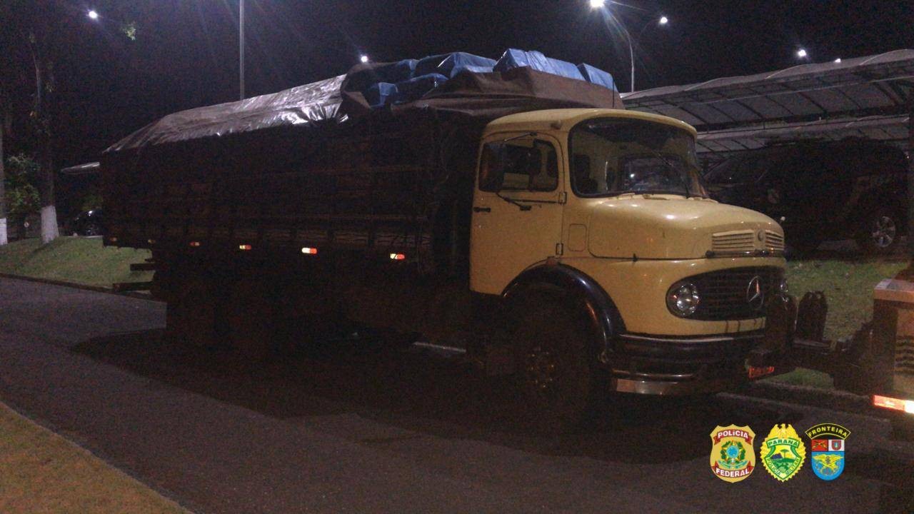 Homem é preso com caminhão carregado de cigarros em Diamante do Oeste/PR