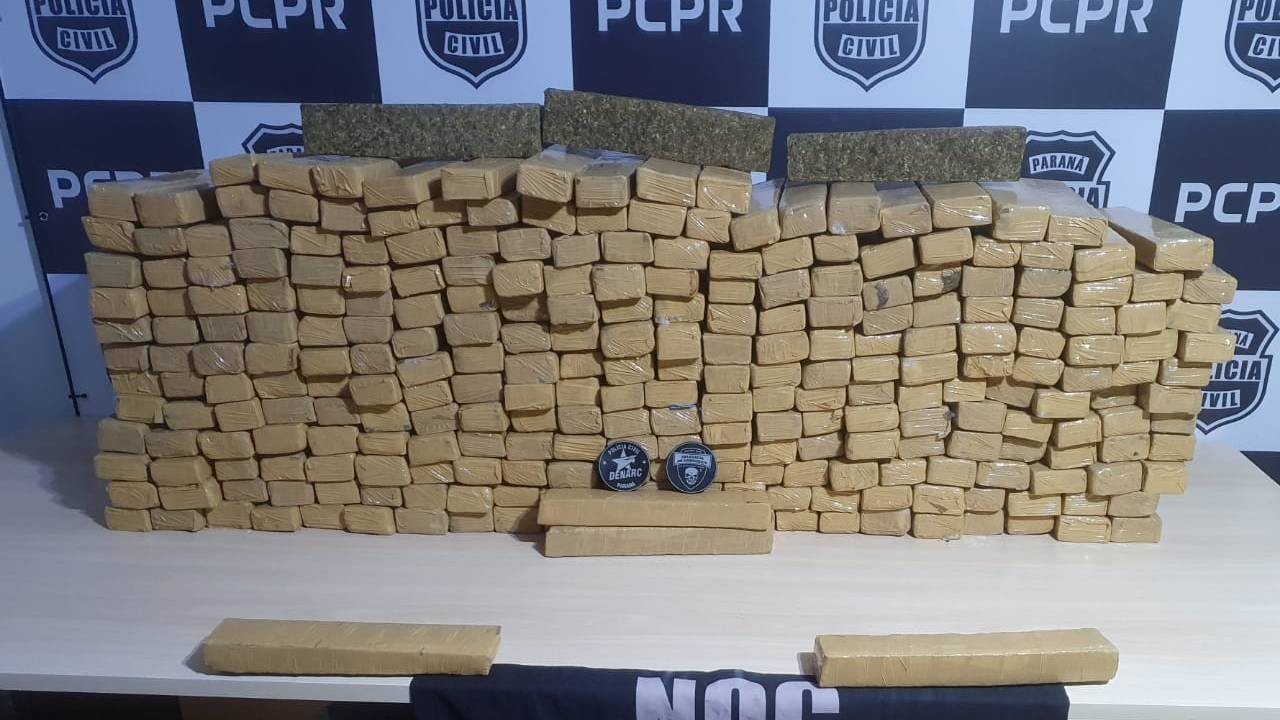 Denarc e Homicídios apreendem quase 250kg de maconha na rodoviária de Cascavel
