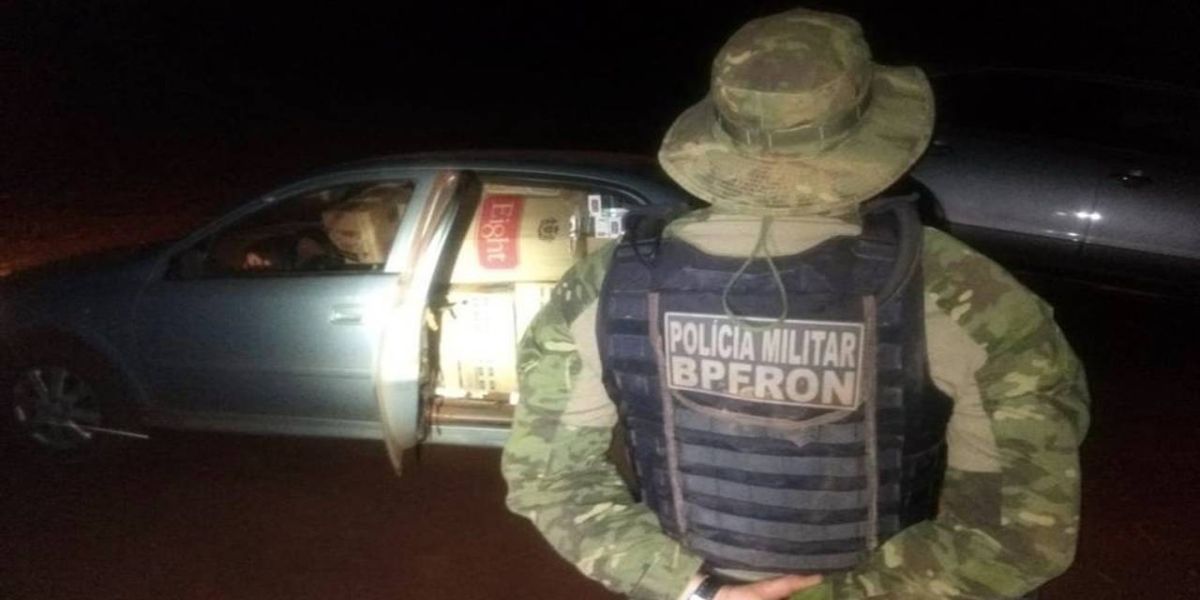 BPFron apreende mais dois carros carregados com cigarros em Guaíra-Pr
