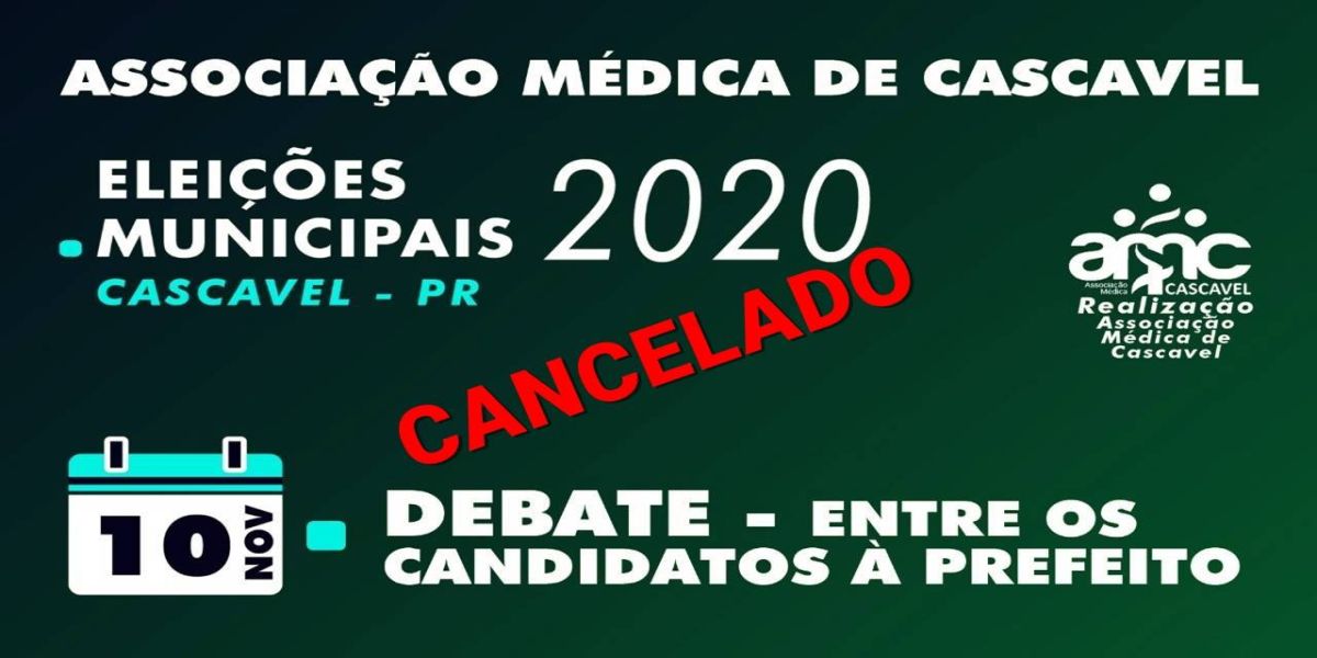 Associação Médica de Cascavel cancela terceiro e último debate com os candidatos a prefeitura