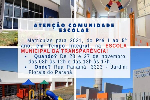Escola da Transparência inicia processo de matrículas na próxima semana