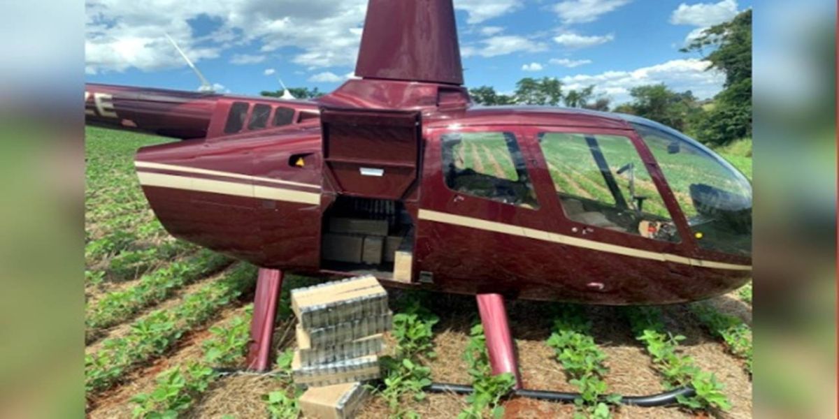 Helicóptero é apreendido com 430 quilos de cocaína