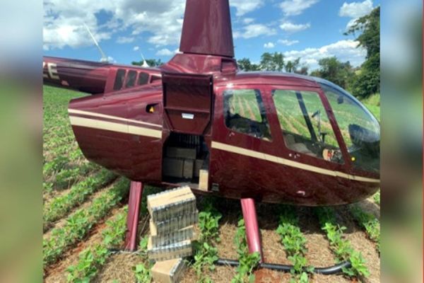 Helicóptero é apreendido com 430 quilos de cocaína