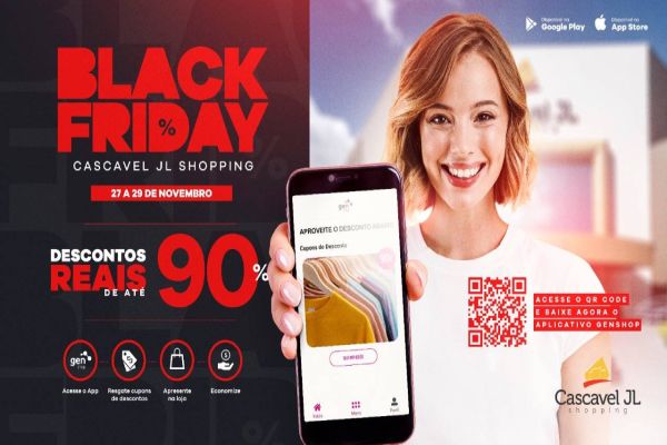 Clientes terão até 90% de desconto em aplicativo durante Black Friday do Cascavel JL Shopping