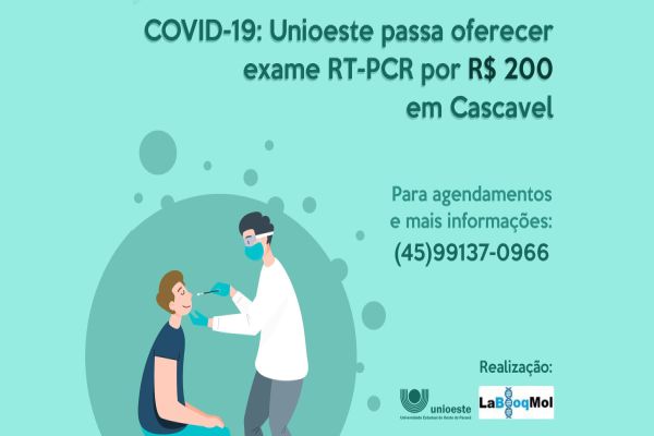Covid-19: Unioeste com parceria público-privada oferece exame RT-PCR por R$ 200 em Cascavel